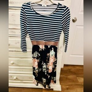 Women's Striped & Floral Dress